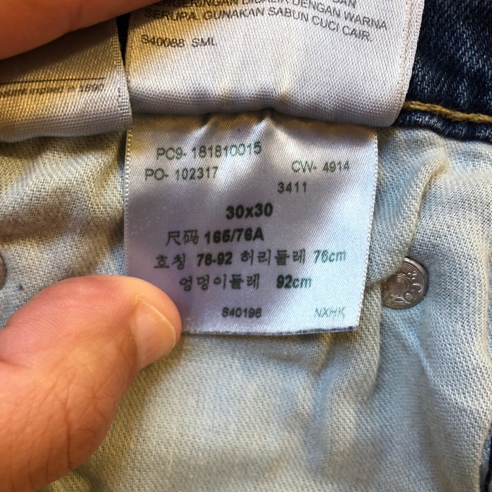 Levi's 18191 Men's Jeans 30 Blue Slim Straight Stretch Denim 27.5" Inseam - Picture 12 of 16